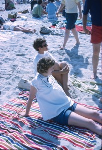 1968 June On the Beach Elouise and Diane