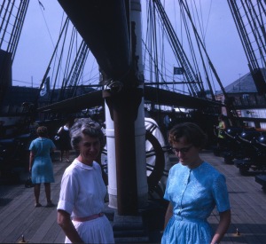 1967 Sep Edith and Elouise on Old Ironsides